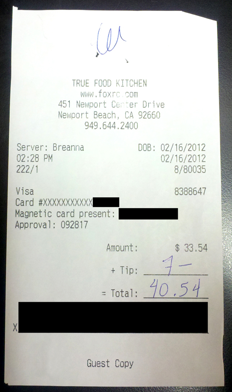 Here's The Authentic Receipt At The Heart Of The “1% Tip” Hoax Story | The Smoking Gun