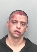 Arrested for resisting an officer with violence, battery.