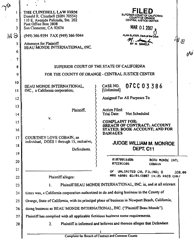 Courtney Love Sued Over Rehab Bill The Smoking Gun