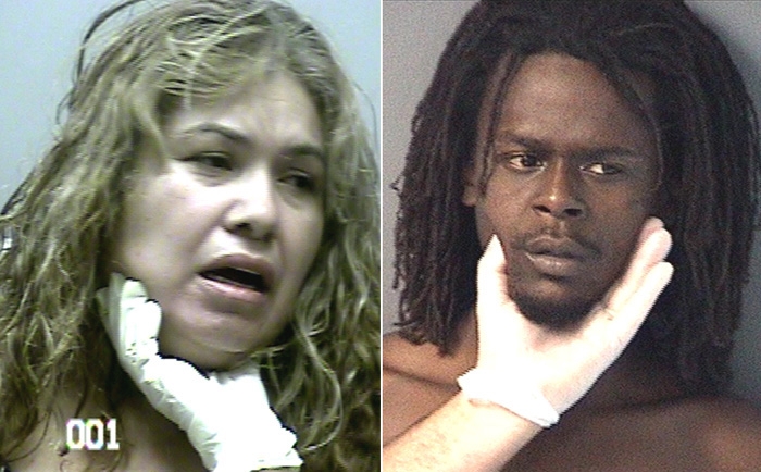 Arrested for DUI (left), battery (right).