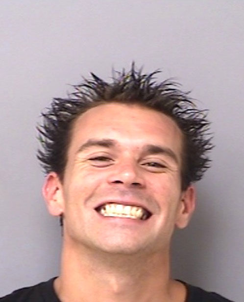 Arrested for aggravated battery, larceny, and resisting arrest.