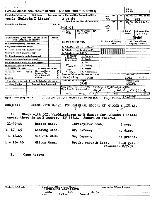 Malcolm s Rap Sheet The Smoking Gun