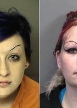 Arrested for shoplifting (left), failure to appear (right).