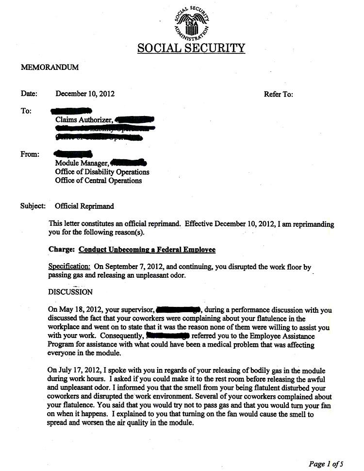 reprimand response letter Work  Gas Smoking  At Gun Attack The