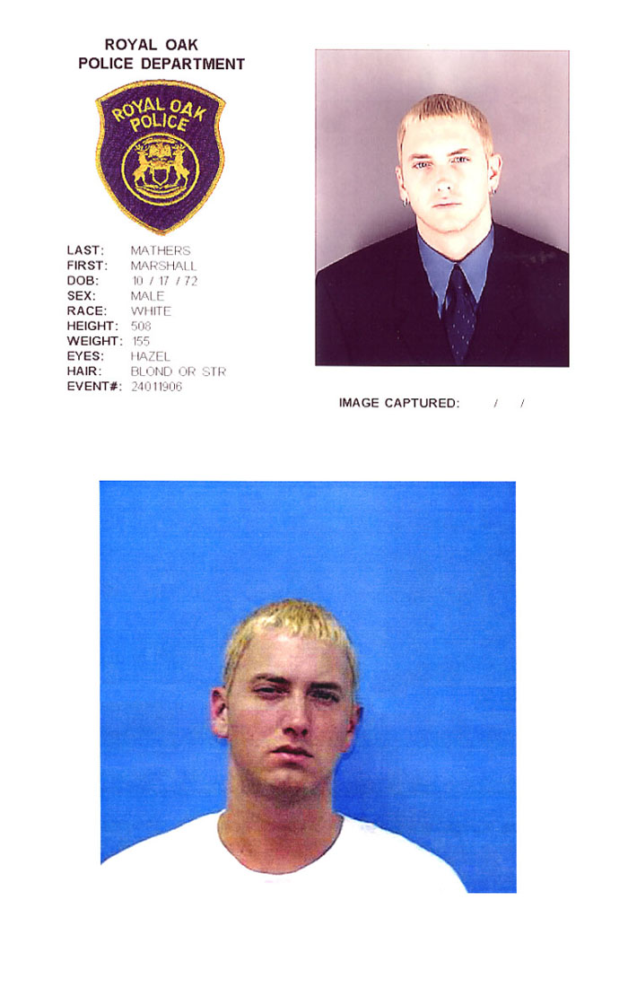 Eminem Mug Shot The Smoking Gun 0985